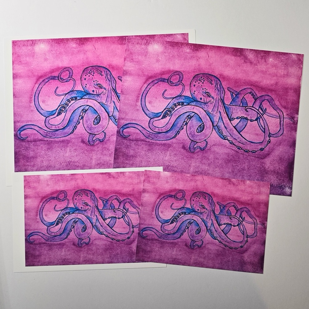 💜 Prints - Octopus Gouache Painting